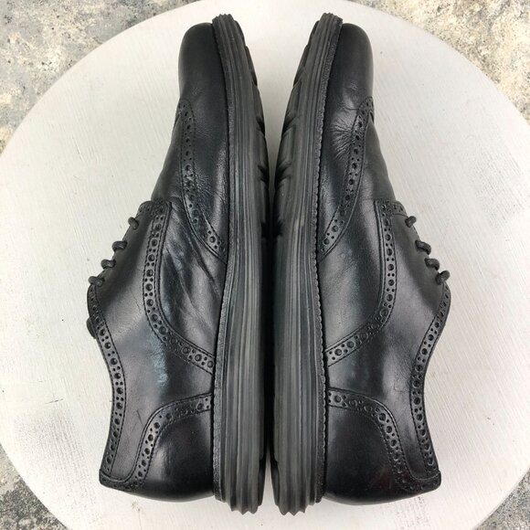 Cole Haan Men\'s Size 10.5M Lunargrand Black Leather Wingtip Oxford Dress Shoes main image 7
